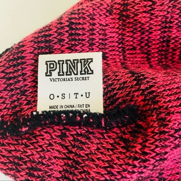 PINK VS Knit Slouch Marled Pink Beanie OS - Picture 7 of 9